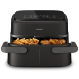Philips Airfryer 1000 Series with Two Baskets: 7.1 Litre Capacity, RapidAir Technology, 10 Ways to Cook, 90% Less Fat, Compact Design, HomeID Recipe App (NA154/00)