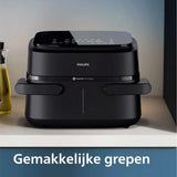 Philips Airfryer 1000 Series with Two Baskets: 7.1 Litre Capacity, RapidAir Technology, 10 Ways to Cook, 90% Less Fat, Compact Design, HomeID Recipe App (NA154/00)