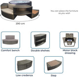 NETSPA - SP-VIP140/MOB2 – NetSpa Vita – Semi-Rigid + Furniture (5 Elements) – Spa Portable – Round – 4 Seater