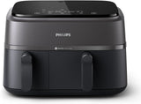 Philips Airfryer with two baking drawers - Healthy, Fast and Versatile Cooking, 9 Litre Capacity, Touchscreen, 2 Drawers (NA350/00)