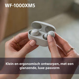 Sony WF-1000XM5 draadloze hoofdtelefoon met ruisonderdrukking, Bluetooth, in-ear hoofdtelefoon, microfoon, batterijduur tot 24 uur, snellaadfunctie, IPX4, iOS- en Android-compatibel - zwart, klein