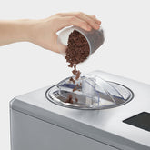 SEVERIN 2-in-1 ijsmachine met yoghurtfunctie, compressorijsmachine voor ijs, sorbet en bevroren yoghurt, ijsmachine inclusief twee ijscontainers, geborsteld roestvrij staal, EZ 7406