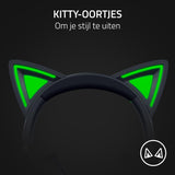 Razer Kraken Kitty V2 - Bedrade RGB Headset met Cat Ears (Reactive Streaming Lighting, Razer HyperClear Mic, TriForce 40mm Drivers, 7.1 Surround Sound) Zwart