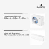 Klarstein WLAN/app-gestuurde airconditioning, A++, koeling en A+ verwarming, 24000 BTU, R32 koelmiddel, mobiele ventilator, zuinig en milieuvriendelijk, voor optimaal comfort in zomer en winter