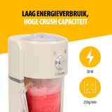 Tristar slush ijsmachine - 2 maten crushed ijs - 250 g ijs per minuut - 1,1 L schenktuit - 600 ml ijscompartiment - KD-7310
