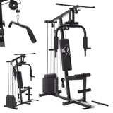 ArtSport ProfiGym 2000 Krachtstation met pull-up- en vlinderstang, trekkoord en beenstrekker, 9 gewichten met 40 kg, multistation, krachttraining thuis
