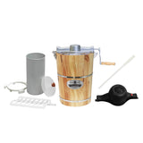 Elite Gourmet EIM916 IJsmachine, traditioneel, elektrisch, vintage emmer van appalachenhout, klassieke gegoten handslinger als bonus, gebruikt steenzout, roert ijs in enkele minuten, grenen, 6,82 l