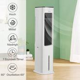 Midea Luchtkoeler met waterkoeling, mobiele airconditioning, ventilator met 5 liter waterkoeling, luchtbevochtiger en ionisatie, airconditioning zonder afvoerslang, 355 m³/u, ventilator met afstandsbediening, 55 W, wit