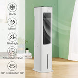 Midea Luchtkoeler met waterkoeling, mobiele airconditioning, ventilator met 5 liter waterkoeling, luchtbevochtiger en ionisatie, airconditioning zonder afvoerslang, 355 m³/u, ventilator met afstandsbediening, 55 W, wit