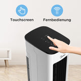 Midea Luchtkoeler met waterkoeling, mobiele airconditioning, ventilator met 5 liter waterkoeling, luchtbevochtiger en ionisatie, airconditioning zonder afvoerslang, 355 m³/u, ventilator met afstandsbediening, 55 W, wit