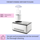 Klarstein IJsmachine, softijsmachine voor yoghurt, softijs & frozen yoghurt, ijsmaker met wifi/app-functie, ijsmachine met compressor, zelfkoelend, zelfgemaakte ijs & sorbet, 180 W