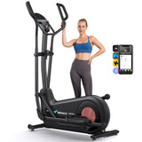 MERACH Milieuvriendelijke crosstrainer voor thuis met 47 cm staplengte, ultralichte zelfgenererende ellipstrainer met magneetweerstand, 16 standen, compatibel met eigen app, tot 160 kg belastbaar