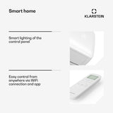 Klarstein WLAN/app-gestuurde airconditioning, A++, koeling en A+ verwarming, 24000 BTU, R32 koelmiddel, mobiele ventilator, zuinig en milieuvriendelijk, voor optimaal comfort in zomer en winter