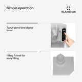 Klarstein IJsmachine, softijsmachine, 1,5 l, met touchdisplay, Keep-Cool-functie, 5 l capaciteit, speciale apparaten, milkshake- en smoothiemaker, zelfreinigende functie, afneembare schenktuit, wit