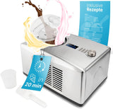 ProfiCook® IJsmachine & yoghurtmaker in één, ijs in 20 minuten, voor maximaal 1500 ml, ijsmachine met compressor, voor ijs en frozen yoghurt, incl. recepten, ijsspatel en maatbeker, PC ICM 1091 N