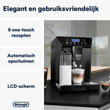 De'Longhi Eletta Evo ECAM 46.860.B Fully automatic coffee machine with LatteCrema milk system, cappuccino and espresso at the touch of a button, LCD screen and sensor touch buttons, black