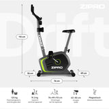 Zipro Magnetische fitnessfiets voor volwassenen, hometrainer, drift tot 120 kg, zwart, één maat, eenheidsmaat