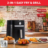 Tefal EY505D Easy Fry & Grill Deluxe Hot Air Fryer, 2-in-1 Technology (Air Fryer and Grill), 4.2 Litres, 8 Automatic Programs, Timer, Black