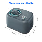 MEDION Ijsmachine met compressor (zelfkoelend, geschikt voor ijs, frozen yoghurt & sorbet, 1 L, 100 W, aluminium ijscontainer, MD10169)