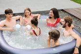 Mspa Otium Whirlpool 185 x 185 x 68 cm, Inflatable Whirlpool for 6 People with 125 Massage Jets, 6 Hydro Massage Jets, PTC Heating up to 42°C, Ozone Disinfection, UV Sterilization and Thermal