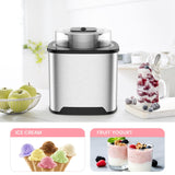 Vpcok Direct IJsmachine 2 l ijsmachine 12 W ijsmachine met opening op het grote zichtbare deksel 220 V, ijsmachine met schep van roestvrij staal speciaal ijs en recept