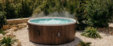 Heliinski Inflatable Whirlpool | 180 cm Diameter | 1100 Litres | Motor 2040 W | For Up to 6 People | Massage 140 Nozzles | Natural Wood Immitations
