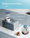 AAOBOSI IJsmachine met 4 modi, 1,6 liter, 3-in-1 ijsmachine, geen voorvriezen met ingebouwde compressor, frozen yoghurt, ijsmachine voor thuis, digitaal display, timer, roestvrij staal