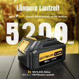 GEVEELIFE Accubladblazer, 20 V, 257 km/u, elektrische bladblazer met 3 versnellingen en 2 x 5,0 Ah accu's, draadloze bladblazer voor tuin, bladeren, stof en sneeuw (inclusief batterij), geel