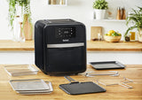 Tefal FW5018 Easy Fry Oven & Grill 9-in-1 Air Fryer, 11 Litre for 6 Servings, 7 Accessories, 8 Programs, Online Recipes, Timer, Healthy Cooking, Fast and Energy Efficient, Black