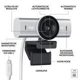 Logitech MX Brio Ultra HD 4K Webcam for Collaboration and Streaming, 1080p at 60FPS, Dual Noise Cancelling Microphones, USB-C, Webcam Cover, Works with Microsoft Teams, Zoom, Google Meet, Pale Grey