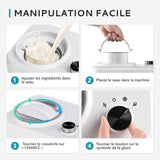 Euhomy IJsturbine-ijsmachine, ijsmachine met compressor, ijsmachines en ijsmachines, zelfkoelend, 1 l, 100 W, smoothies, bevroren yoghurt, milkshakes, doe-het-zelf ijsmachine