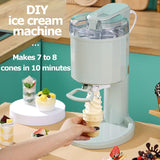 Softijsmachine en dessertmaker, 20 W huishoudelijke ijsmachine, ijsmachine-dispenser 1000 ml, snel gemaakt in 10 minuten, gezond, eenvoudig met één druk op de knop