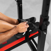 Hop-Sport 1080 Verstelbare Fitnessbank, Krachtstation met Lange Halterset, Stang, Gewichten 39/69/99 kg Naar Keuze