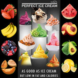 Starlyf Perfect Ice Cream IJsmachine met fruit, ijsmachine en sorbet, zeer eenvoudig te bedienen, 100% natuurlijk, glutenvrij, ideaal voor smoothies