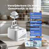 Acmeenjoy IJsmachine met compressor, ijsmachine voor het huishouden, zonder voorvriezen, ijsmachine, 1 l, elektrische koelkast, 100 W, afneembare aluminium emmer/recept