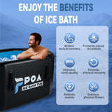 Poafamx Cold Plunge Pool, 155 Gallon Inflatable Ice Bath for Athletes, Portable Cold Bath, XXL, Large Capacity with Insulated Cover for Outdoor and Indoor Cold Water Therapy Recovery