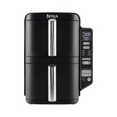 Ninja Double Stack Air Fryer, Vertical Deep Fryer with Double Drawers and 4 Cooking Levels, 2 Drawers and 2 Racks, Space Saving Design, 7.6 Liter Content, 6 Cooking Functions, 6 Servings, Grey SL300EU