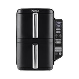 Ninja Double Stack Air Fryer, Vertical Deep Fryer with Double Drawers and 4 Cooking Levels, 2 Drawers and 2 Racks, Space Saving Design, 7.6 Liter Content, 6 Cooking Functions, 6 Servings, Grey SL300EU