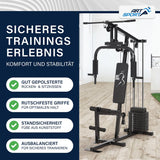 ArtSport ProfiGym 2000 Krachtstation met pull-up- en vlinderstang, trekkoord en beenstrekker, 9 gewichten met 40 kg, multistation, krachttraining thuis