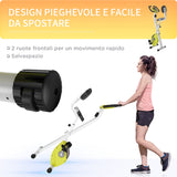 HOMCOM Hometrainer, fietstrainer, trainingsfiets met in 8 niveaus instelbare magnetische weerstand, staal, wit, 43 x 97 x 109 cm