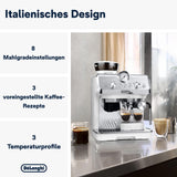 De'Longhi La Specialista Arte EC9155.W, Espresso Strainer Carrier Machine, Espresso Machine with Professional Milk Froth Mouth, 8 Grinding Levels, Barista Kit, 1550 W, White