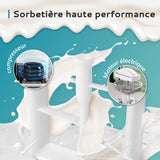 Euhomy IJsturbine-ijsmachine, ijsmachine met compressor, ijsmachines en ijsmachines, zelfkoelend, 1 l, 100 W, smoothies, bevroren yoghurt, milkshakes, doe-het-zelf ijsmachine