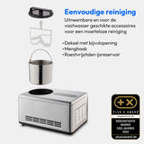 MEDION slimme ijsmachine met compressor (zelfkoeling, app bediening incl. ijsrecepten, LED display, 2 liter, yoghurtijs, roestvrij staal, MD12170)