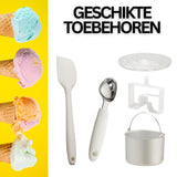 Sommertal ICE1500 IJsmachine, 3-in-1 ijsmachine, yoghurtmaker en sorbet, ijsmachine van roestvrij staal met koelhoudfunctie, ijs om zelf te maken, 1,5 l, 150 W met compressor
