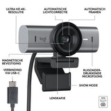 Logitech MX Brio Ultra HD 4K Webcam for Collaboration and Streaming, 1080p at 60FPS, Dual Noise Cancelling Microphones, USB-C, Webcam Cover, Works with Microsoft Teams, Zoom, Google Meet, Graphite