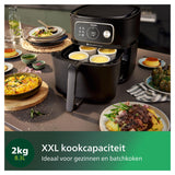 Philips Airfryer Combi 7000-Series XXL - 8-3L (2kg)- 22-in-1 Airfryer- WiFi Connected- 99% less added Fat** with Rapid CombiAir- HomeID App- Black (HD9876/90)