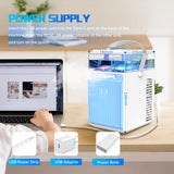 Mobiele airconditioning, 5-in-1 airconditioner, draagbaar, airconditioner zonder afvoerslang, mini-airconditioning met spray en kleurrijk nachtlampje, mobiele airconditioner voor thuis, kantoor