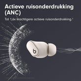 Beats Studio Buds + | echt draadloze oortjes met ruisonderdrukking, verbeterde compatibiliteit met Apple en Android, ingebouwde microfoon, zweetbestendige bluetoothoortjes - Ivoorwit