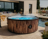 COCO SPA Bali Spa Inflatable Diameter 180 cm 1100 Litres Motor 2040 W for up to 6 People Massage 140 Jet Types Imitation Natural Wood