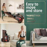 VOWVIT V-W3 Roeitrainer voor Thuis - Roeimachines Houten Constructie, Bluetooth Roeitrainer Water, Eenvoudig Inklapbaar, Geschikte Gebruikershoogte 1,2 m~ 2 m, Belasting van 175 kg, 2 Jaar Garantie